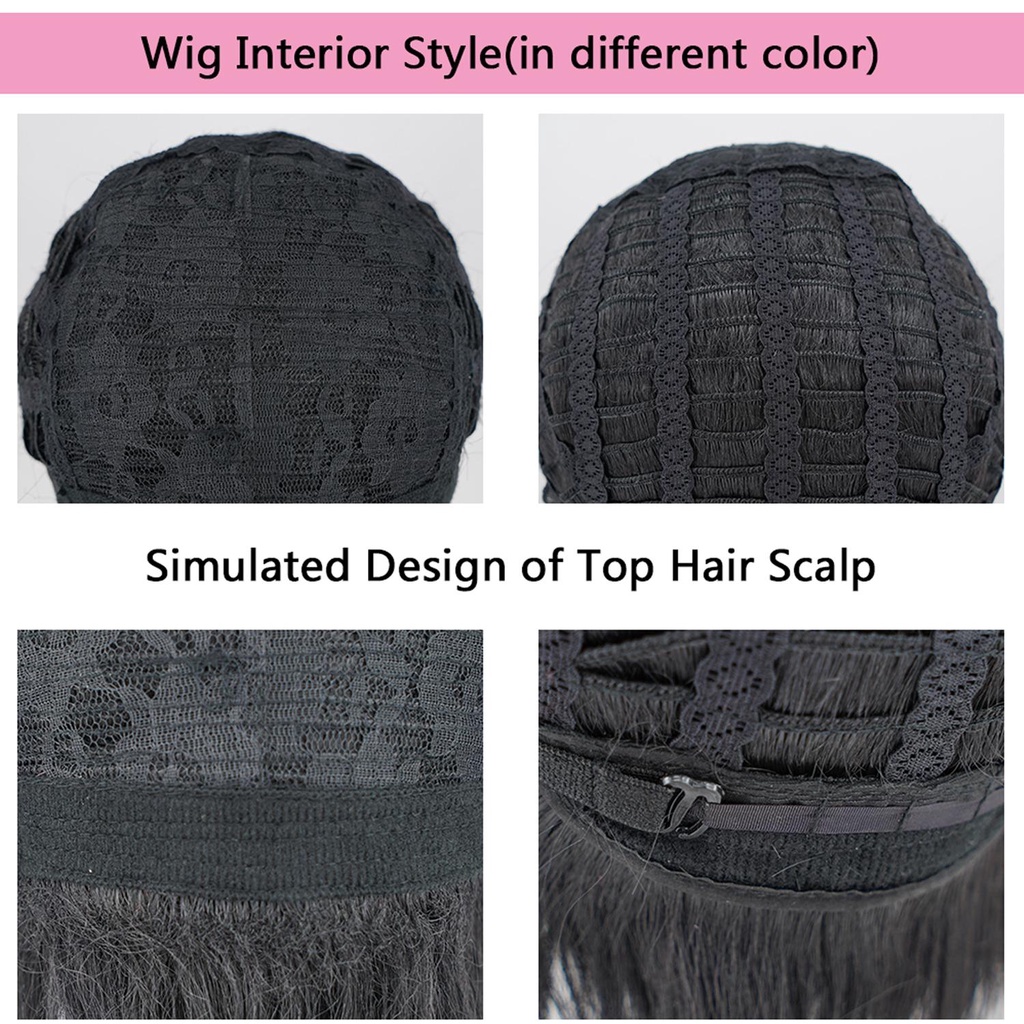 Tóc giả ngắn màu vàng gradient uốn lượn cosplay nhân vật Agatsuma Zenitsu trong Demon Slayer bằng sợi tổng hợp cao cấp
