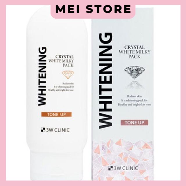 Kem Dưỡng Trắng Toàn Thân 3W Clinic Whitening Crystal White Milky Pack Tone Up 200ml