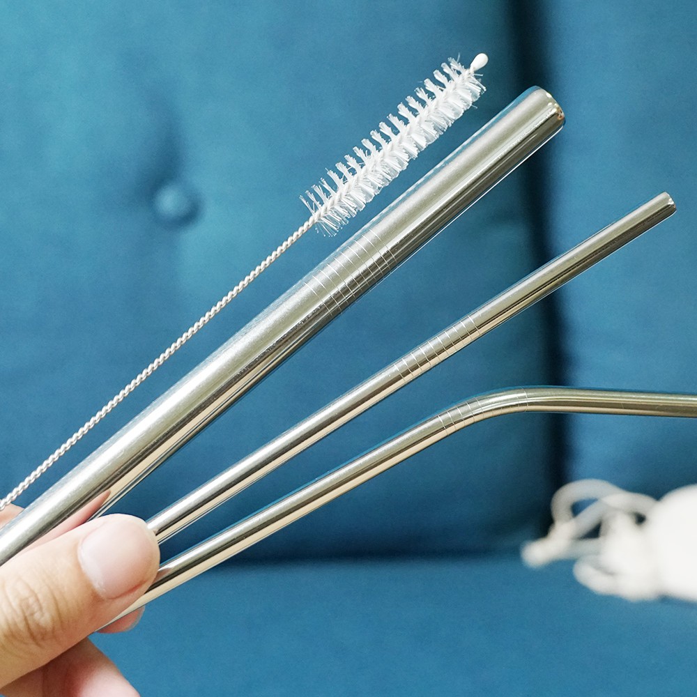 Set 3 Ống Hút Inox 304 Kèm Chổi Vệ Sinh Và Hộp Cao Cấp