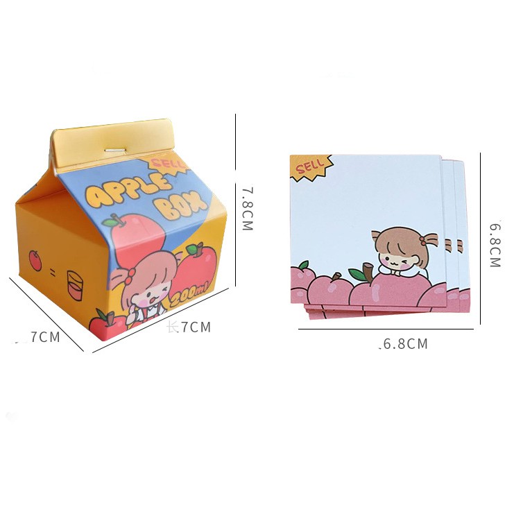 Giấy Note Pad Dạng Rút Hình Hộp Nước Ép Peach Apple Box