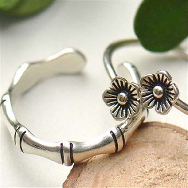 Nhẫn Bạc 925 Hình Hoa Anh Đào Phong Cách Thái Lan / Anh Đào / Bạc 229