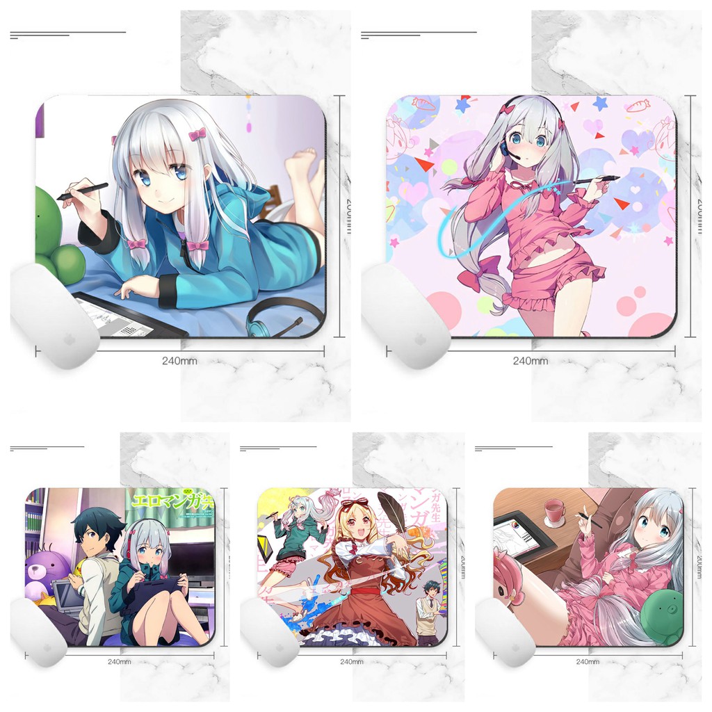 Miếng lót chuột IN HÌNH Eromanga Sensei Tác giả đào hoa anime chibi tiện lợi xinh xắn