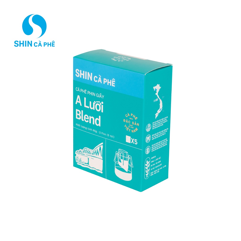 Phin Giấy tiện lợi SHIN Cà Phê - A Lưới Blend hộp 5 gói