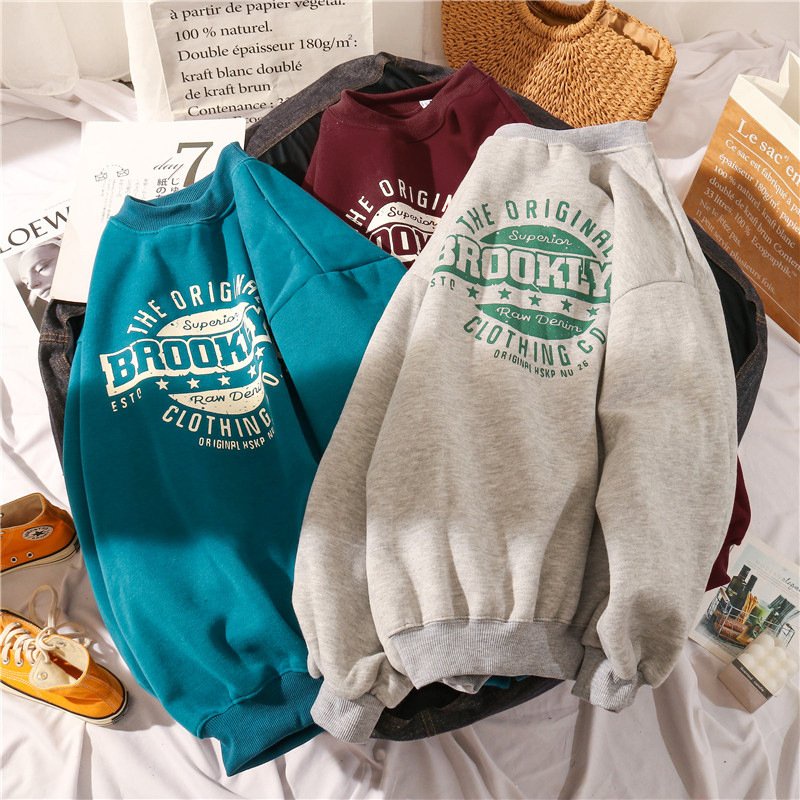 Áo Sweater Nỉ Bông BROOKLYN Nam Nữ Form Rộng Unisex Tay Bồng,  Hàng Quảng Châu Xuất Dày Đẹp Mamen Shop | BigBuy360 - bigbuy360.vn