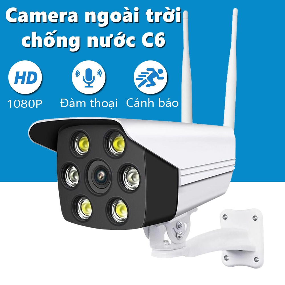 Camera Wifi Mini, Camera C6 Chống nước cao cấp 1080P/4MP Dễ dàng cài đặt lắp đặt, Hình ảnh Siêu nét - Hàng nhập khẩu