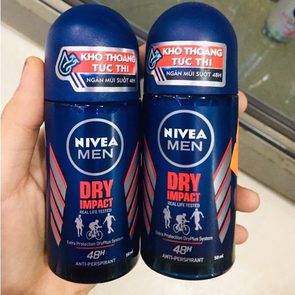 Lăn Khử Mùi Cơ Thể Nivea Men Dry Impact Khô Thoáng 50ml