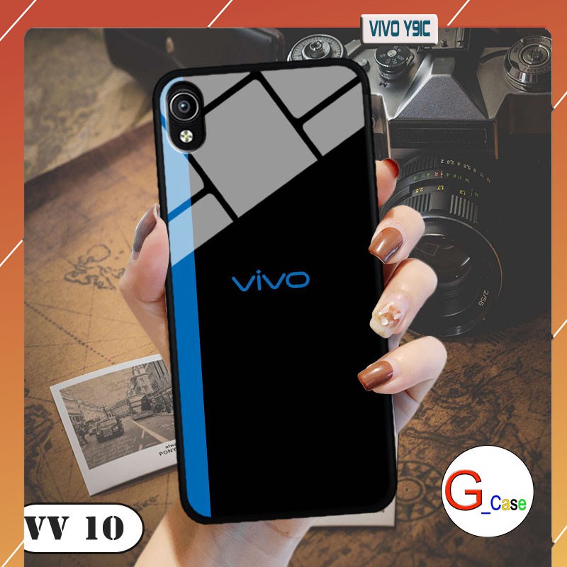 Ốp lưng Vivo Y91C - lưng kính in logo hãng điện thoại