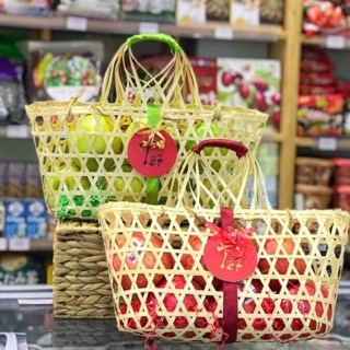 Giỏ đựng quà, giỏ đựng hoa quả đan bằng tre, giỏ đựng quà tết
