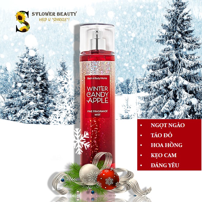 BST NOEL 🎄 Xịt Thơm Toàn Thân Bath & Body Works Body Mist - Twisted Peppermint | Winter Candy Apple | Vanilla Bean Noel | BigBuy360 - bigbuy360.vn