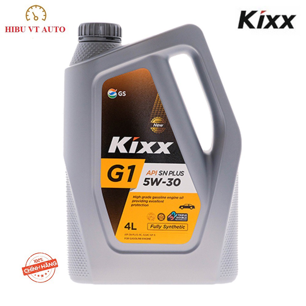 Dầu động cơ xăng tổng hợp cao cấp Kixx G1 API SN PLUS 5W30 4L Thùng Nhựa Công nghệ Triple Double