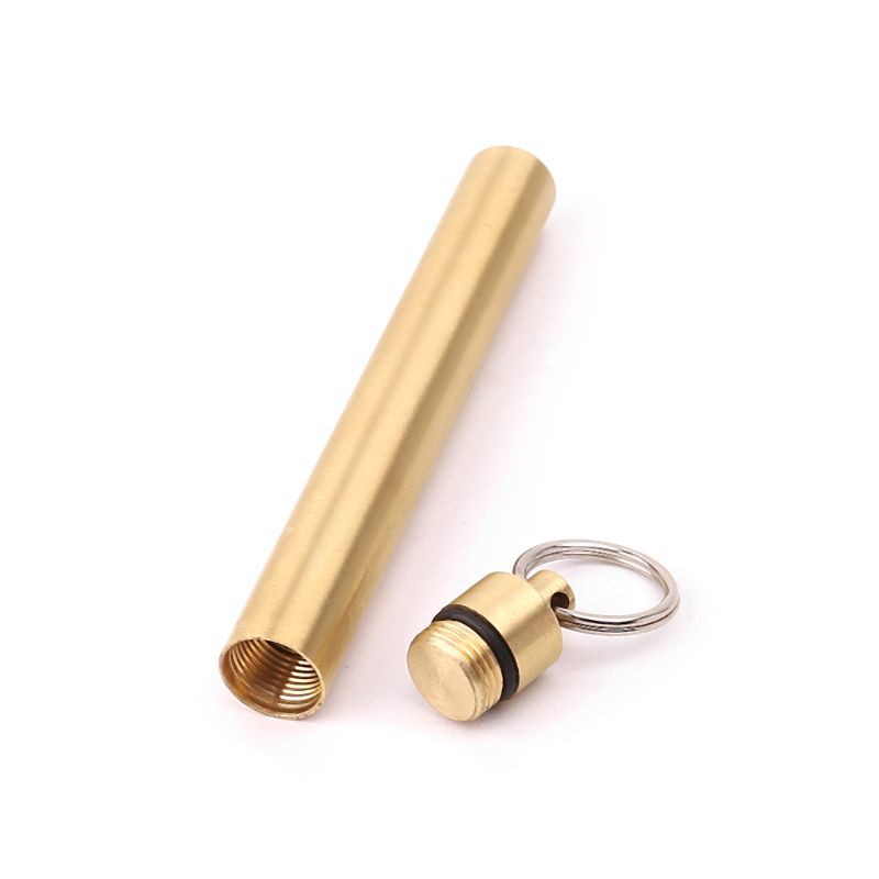 SUP EDC Brass Toothpick Holder Waterproof Seal Bottle