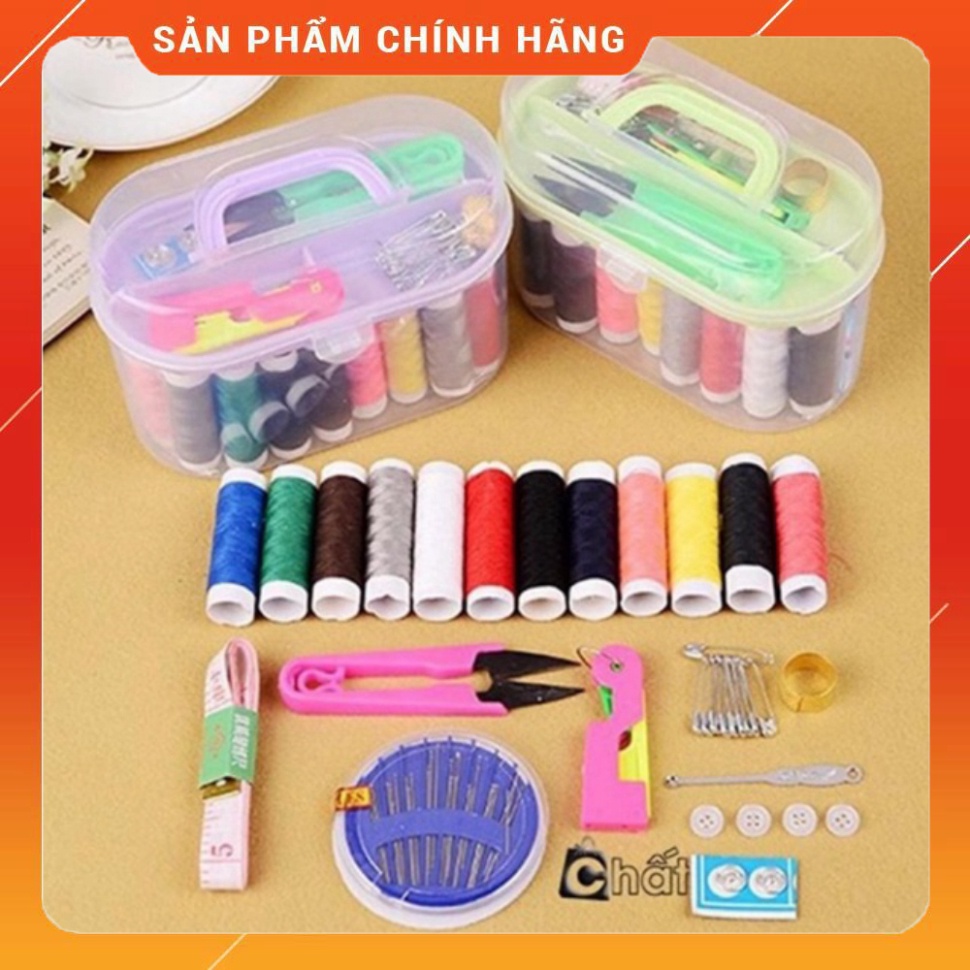 Bộ kim  chỉ và hộp đựng kim chỉ may vá đa năng