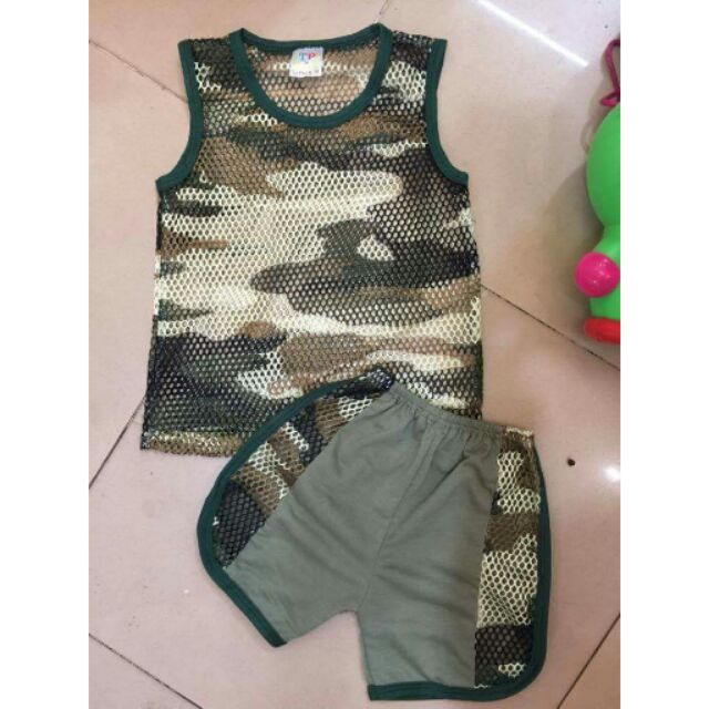 Đồ bộ ba lỗ lưới lính