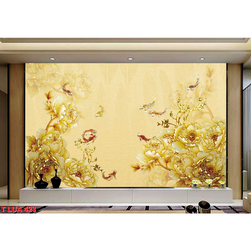 Tranh dán tường 3D các mẫu hoa đẹp trang trí phòng khách, phòng ngủ
