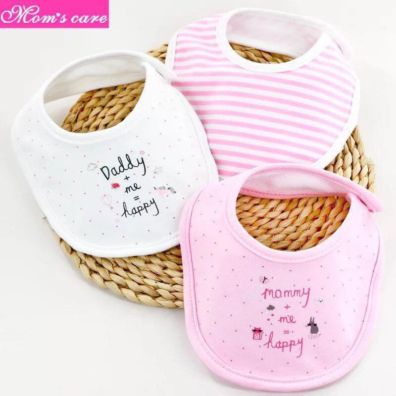 SET 3c Yếm tròn cúc bấm Momcare - Nhiều mẫu cho bé Trai, Bé Gái