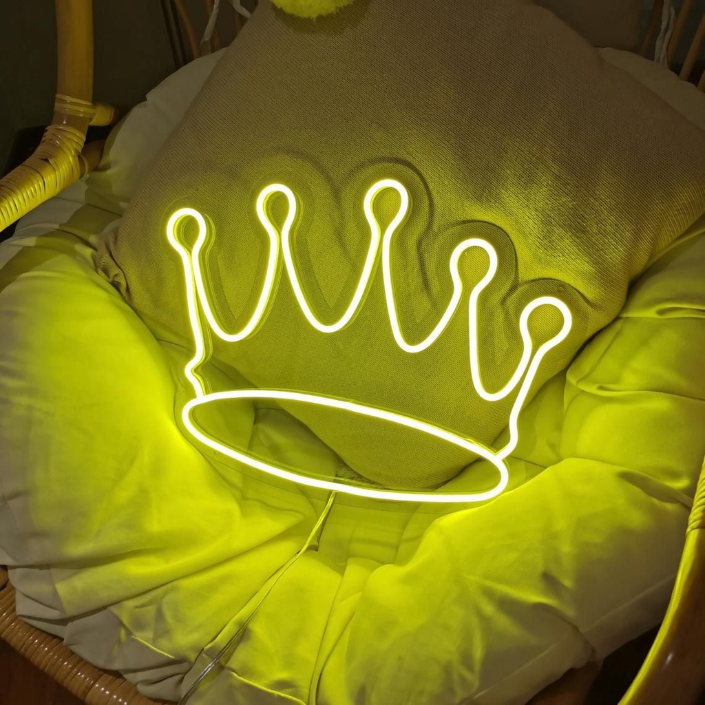 Đèn led Neon trang trí Hình Vương Miện v2| Đèn neon trang trí phòng ngủ, treo tường