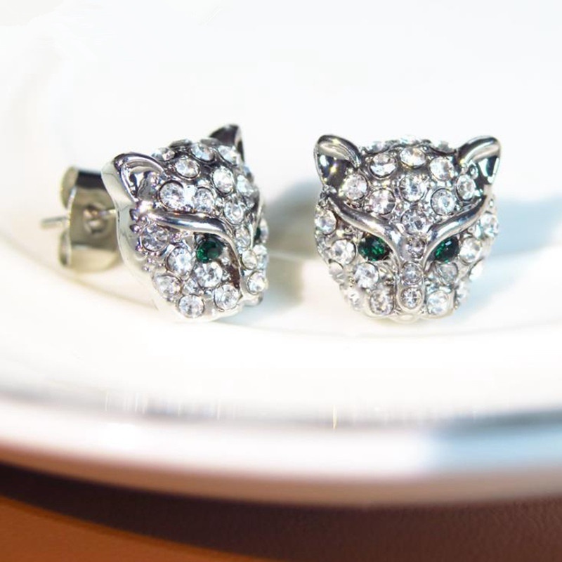 Bông Tai HìNh Con BáO ĐíNh Đá ThờI Trang