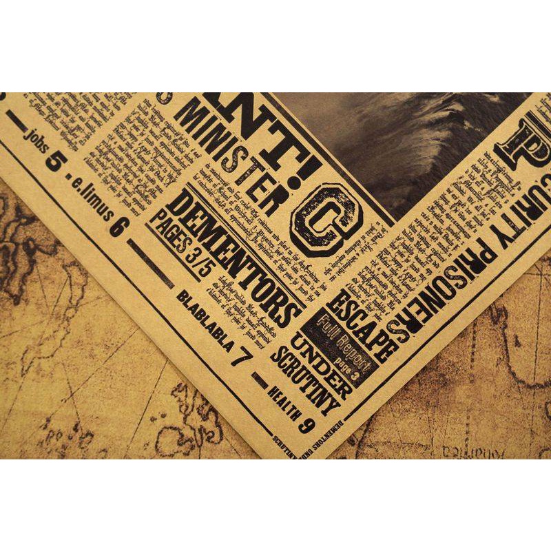 Áp phích dán tường phong cách phim harry potter kích thước 42x27cm trang trí nội thất