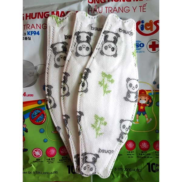 Túi 10 cái Khẩu trang trẻ em từ 4-10 tuổi KF94, 4 lớp kháng khuẩn chống giọt bắn