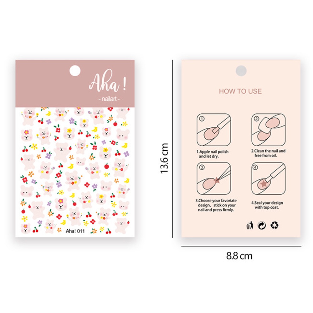 [Hàng mới về] Miếng dán trang trí móng tay nghệ thuật DIY họa tiết hoạt hình đáng yêu
