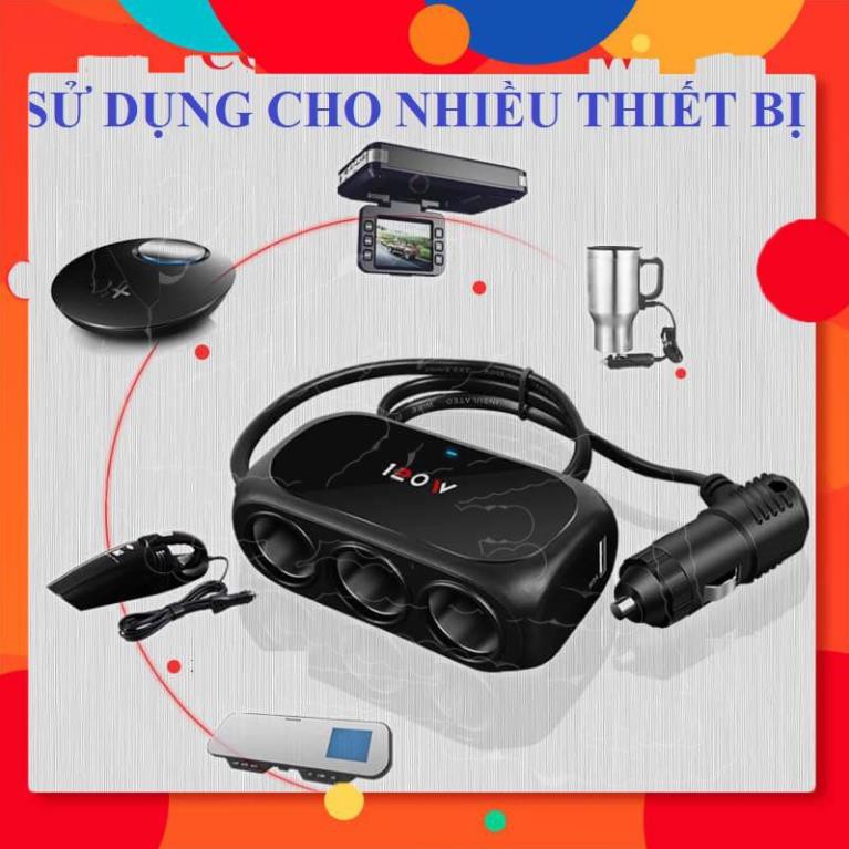 HÀNG CHÍNH HÃNG  ⚡️Freeship 50k - Toàn quốc⚡️ Bộ chia tẩu thuốc 3 cổng + 2 USB Cao Cấp WT - D23