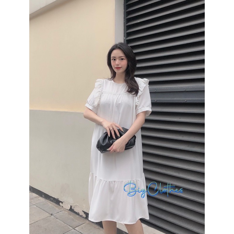 Đầm váy trắng bigsize babydoll dáng dài thiết kế váy trắng công chúa dự tiệc chất lụa hàn thoáng mát BC007