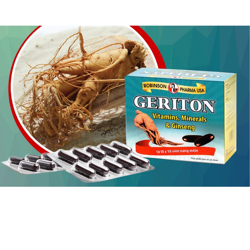 Geriton - Hỗ trợ bổ sung vitamin khoáng chất và nhân sâm Hàn Quốc giúp bồi bổ cơ thể, nâng sức đề kháng (100v)