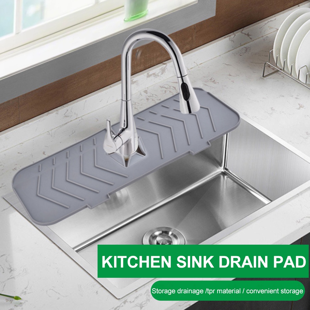 1 Tấm Thảm Vòi Nước Màu Cam/Đen/Xám Cho Tấm Hứng Nước Bắn Tung Tóe Tấm Làm Khô Nước Tấm Lót Thoát Nước Thay Thế Cho Bồn Rửa Dụng Cụ Nhà Bếp