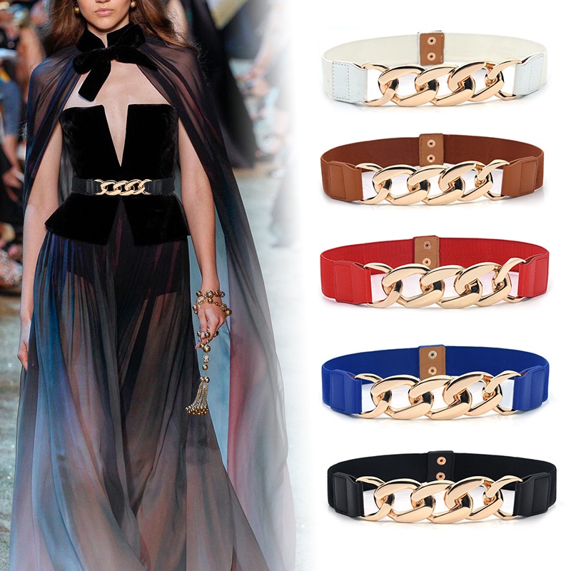 Thắt Lưng Nữ Bản Rộng Co Giãn Màu Sắc Sặc Sỡ