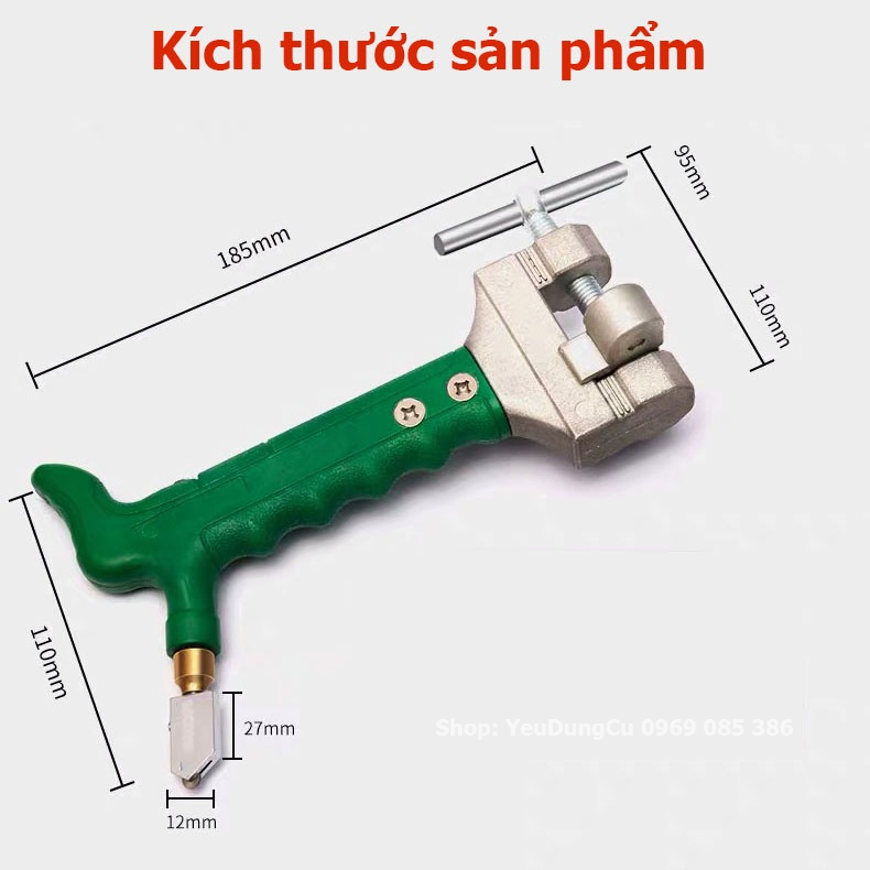 Bộ dao cắt gạch men kính cầm tay chuyên dụng, đa năng 2 trong 1