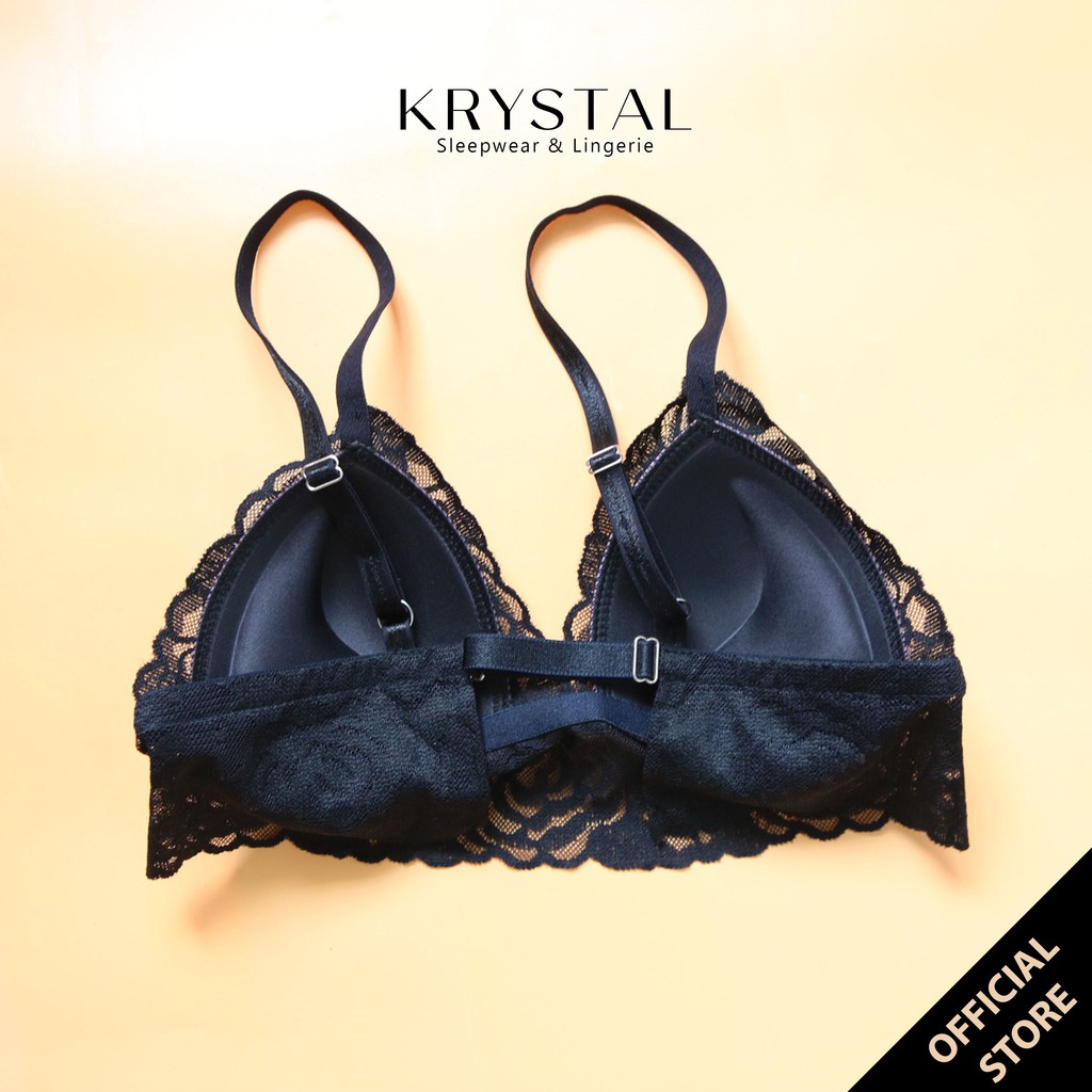 Áo lót ren không gọng mút vừa nâng ngực màu đen sexy gợi cảm KRYSTAL Bra Cord KB05-A | WebRaoVat - webraovat.net.vn