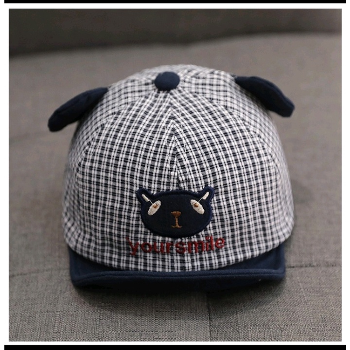 Mũ lưỡi trai kẻ sọc caro dễ thương thời trang cho bé