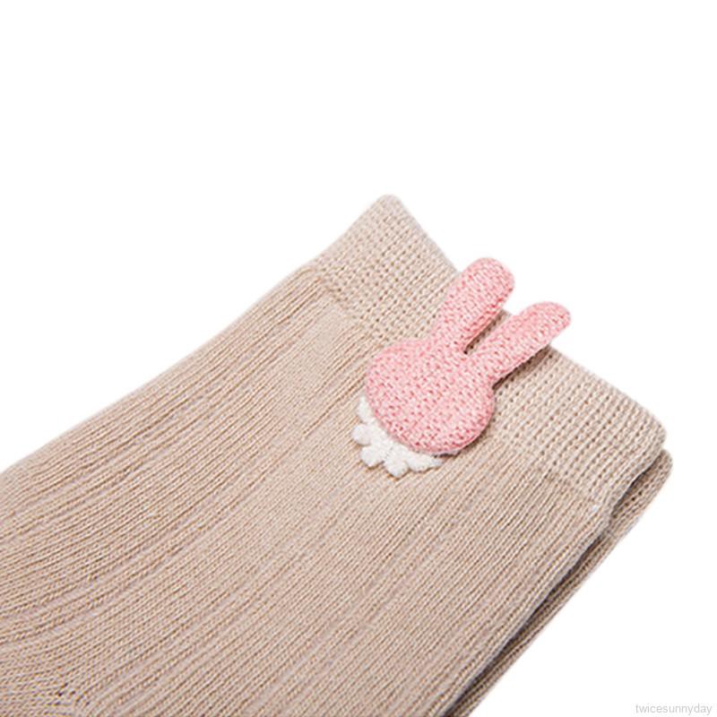 Bộ 5 đôi vớ thiết kế trang trí hình chú thỏ xinh xắn đáng yêu dành cho bé gái