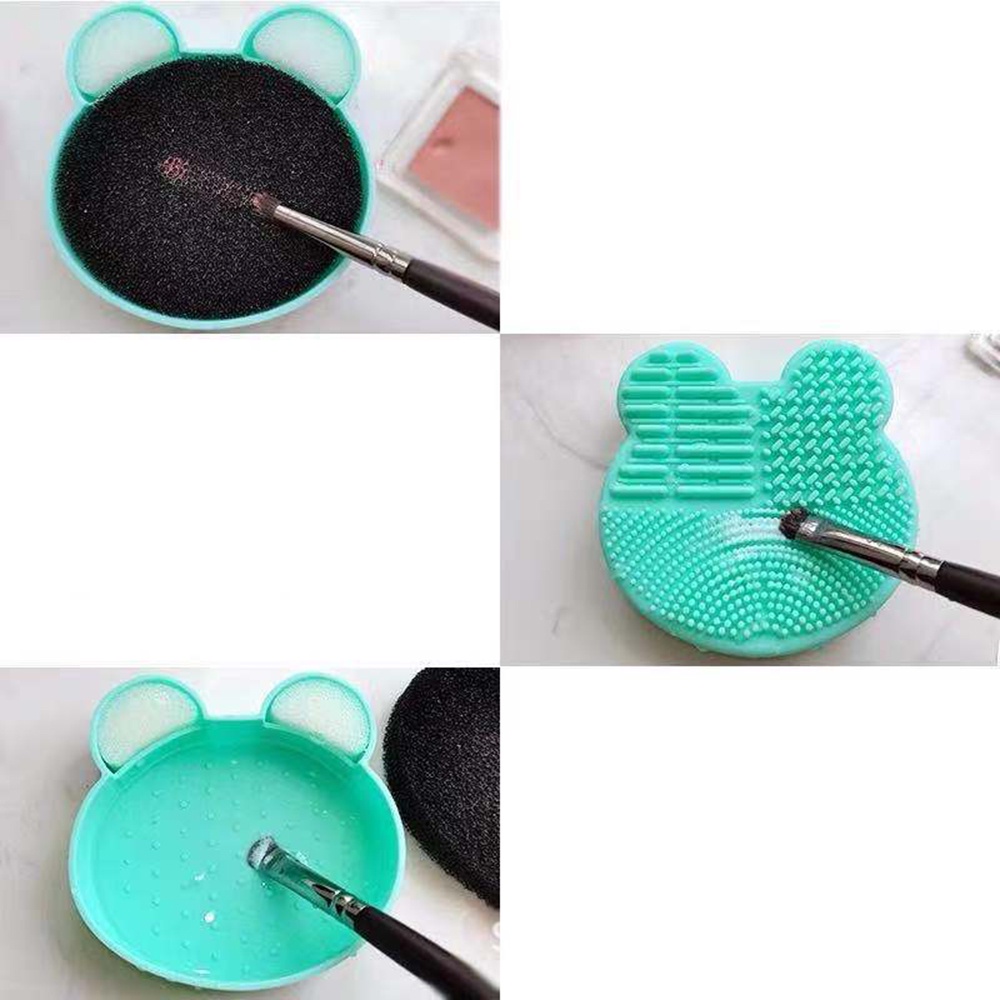 [Hàng mới về] Miếng vệ sinh cọ trang điểm bằng silicon thiết kế tiện dụng