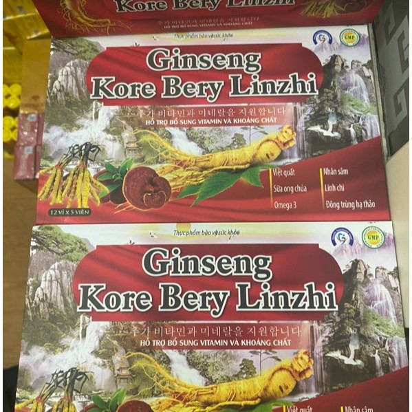 Ginseng kore bery linzhi Viên tăng lực nhân sâm, Giúp bồi bổ cơ thể, ăn ngủ ngon, cho người suy nhược, sau bệnh