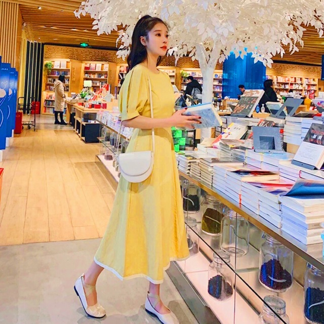 Đầm vàng phối lai trắng (kèm hình thật) | BigBuy360 - bigbuy360.vn