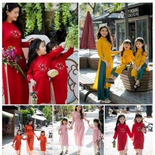 Áo dài cách tân bé gái thêu hoa cao cấp