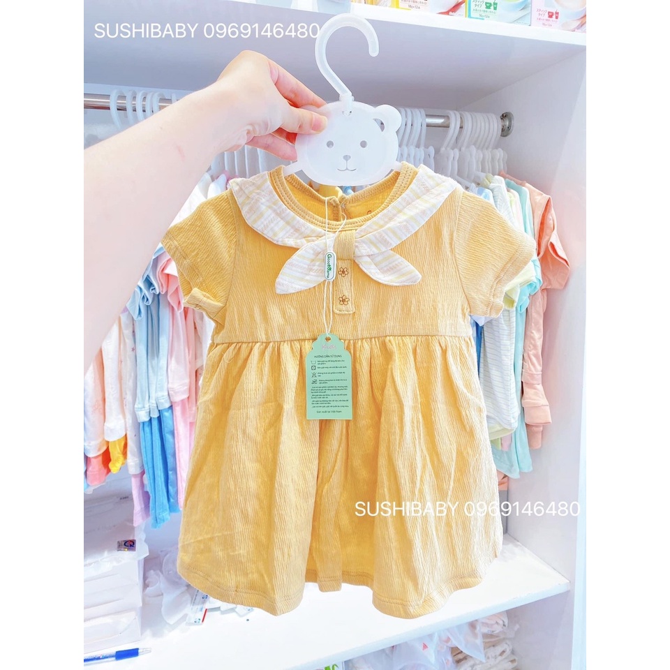 Đầm xòe Goodmama chất vải cotton kèm quần chip cho bé gái siêu xinh