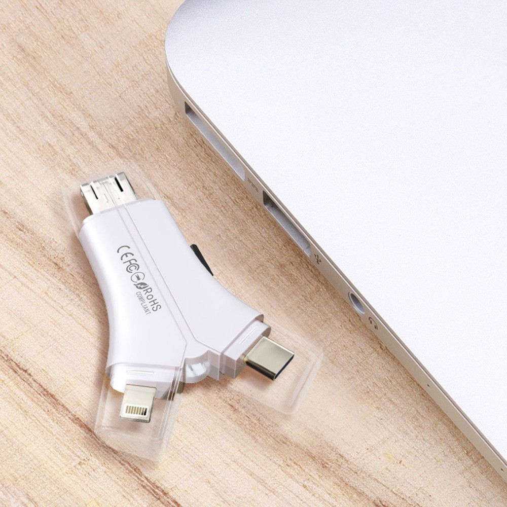 Đầu Đọc Thẻ Nhớ Usb I-flash Drive Hd Micro Sd Tf 4 Trong 1 Cho Ipad Iphone Android Pc