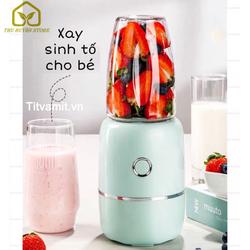 Máy Xay Đa Năng 3 Cối Thủy Tinh, Xay Thịt, Xay Rau Củ Quả Và Các Loại Hạt-Xay Đồ Ăn Dặm Cho Bé Và Gia Đình Siêu Tiện Lợi