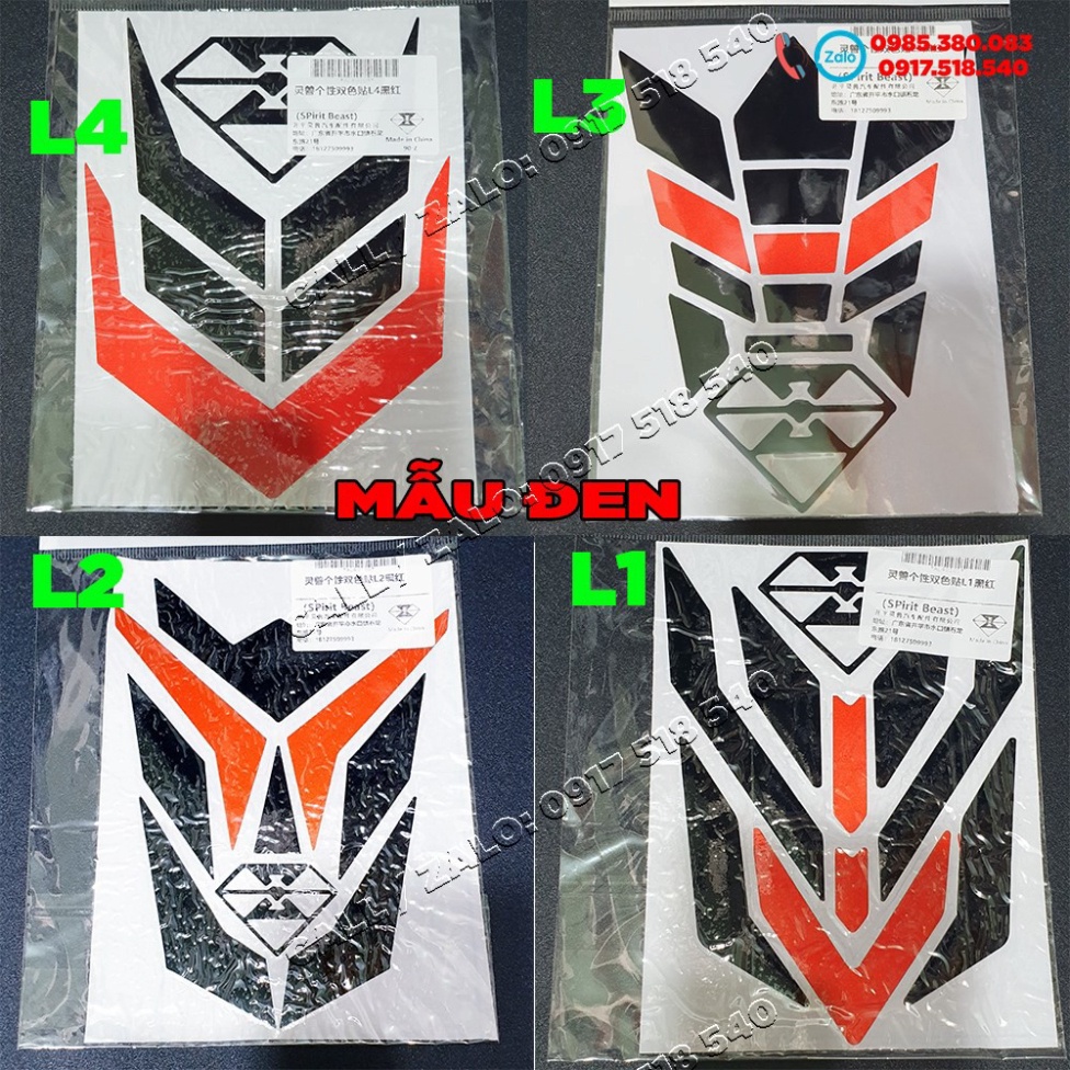 Decal dán mũi dè , decal dán bình xăng phản quang chính hãng Spirit beast chính hãng Ảnh thật Sp