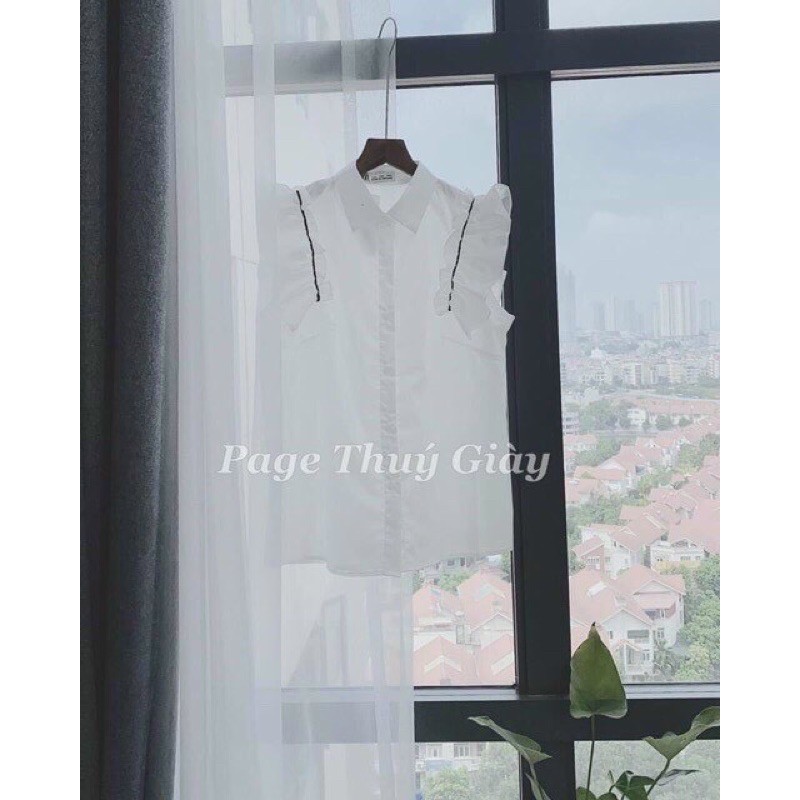 [Vải ko lộ áo trong] Áo sơ mi trăng tay bèo sơ mi cộc tay ngắn tay, | BigBuy360 - bigbuy360.vn