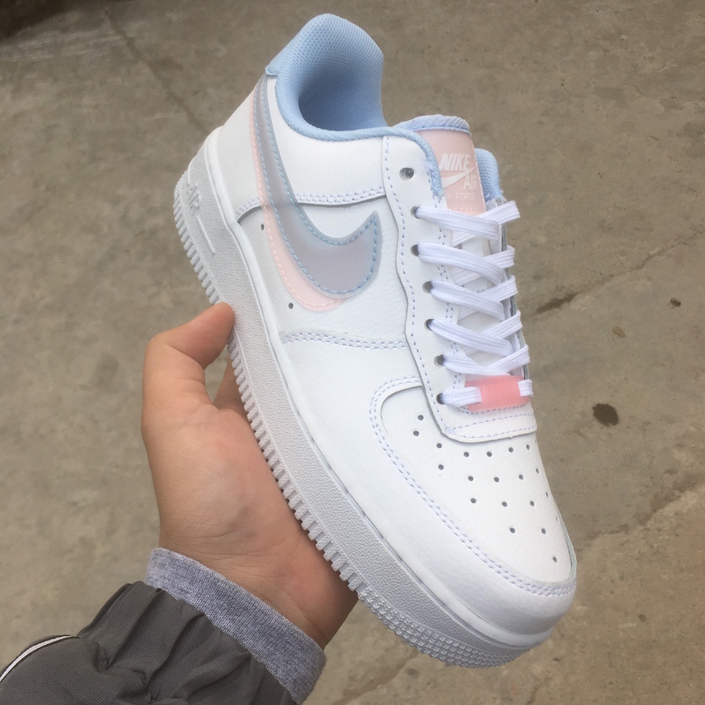 &gt;ẢNH THẬT-HÀNG THẬT&lt; Giày sneaker AF1 trắng vạch tím hồng dành cho nữ
