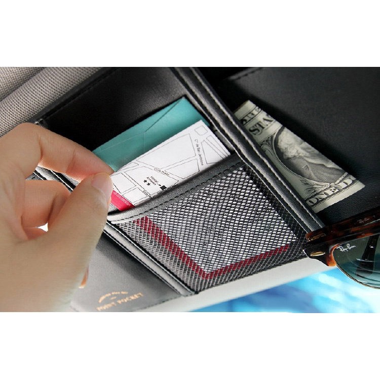 Ví Da Kẹp Chắn Nắng Xe ô Tô đựng Thẻ, Giấy Tờ ( Mẫu 2)