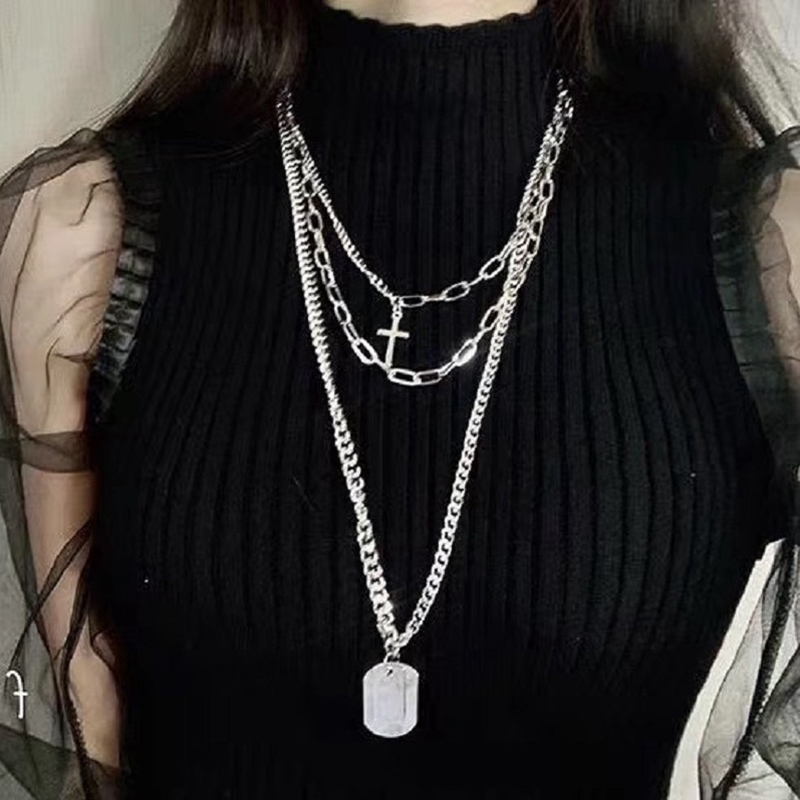 [Mã FASHIONCB232 hoàn tối đa 15K xu đơn 50K] Set 3 Dây Chuyền Hip Hop Unisex geometric Necklace | BigBuy360 - bigbuy360.vn
