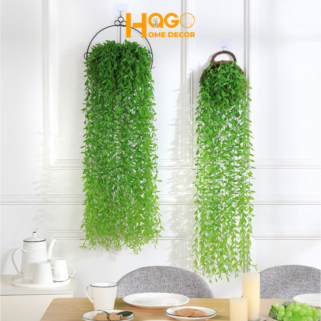 Chùm lá liễu dài 1m trang trí tường, ban công,decor nhà xanh mát