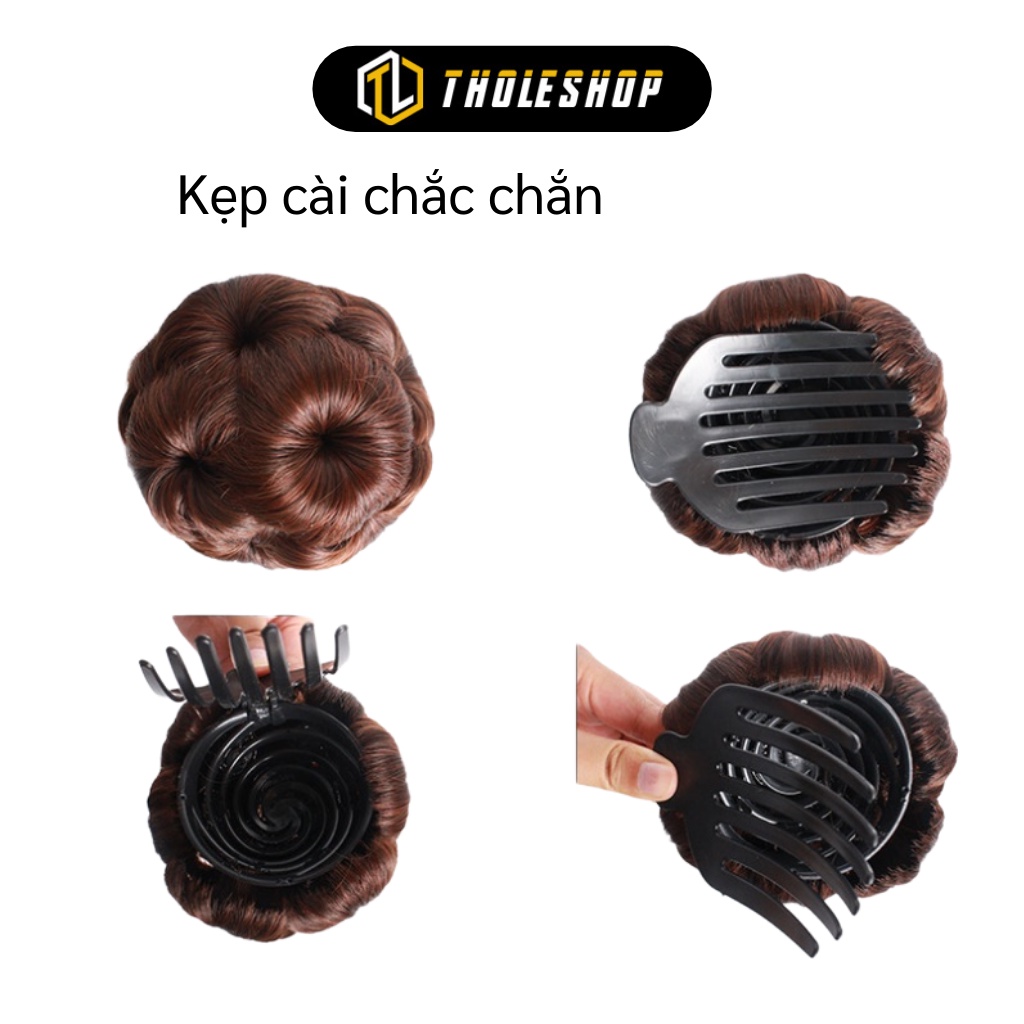 Tóc Giả - Tóc Giả Búi Củ Tỏi Dạng Kẹp Cực Xinh, Thời Trang Trung Niên 8855