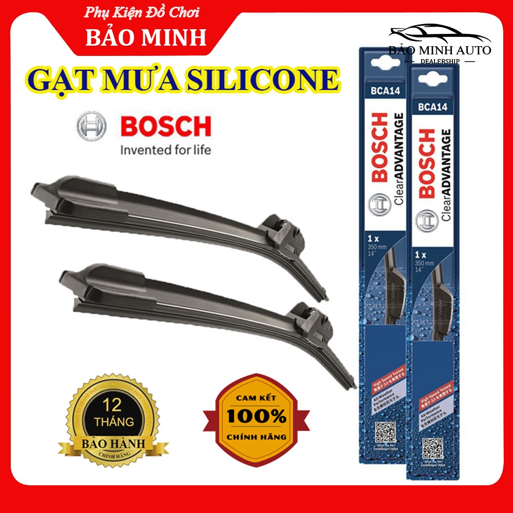 Gạt Mưa Ô Tô Bosch Chính Hãng, Cần Gạt Mưa Ô Tô Silicone Loại Thân Mềm Không Xương Cao Cấp Gạt Siêu Sạch, Loai Ngàm U.