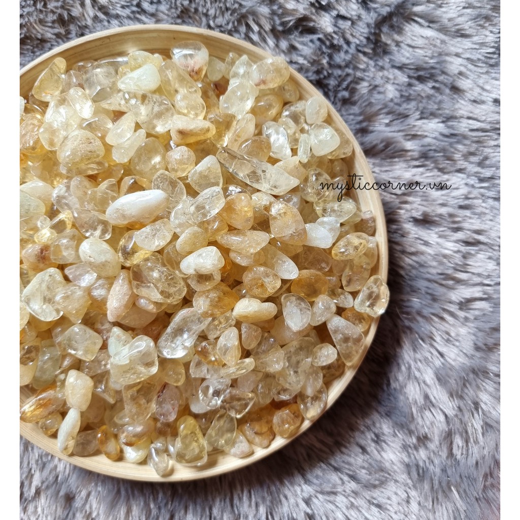 Vụn đá Vàng (Citrine Quartz) may mắn, là vụn đá thanh tẩy trong Tarot, Reiki, thiền định, phong thủy