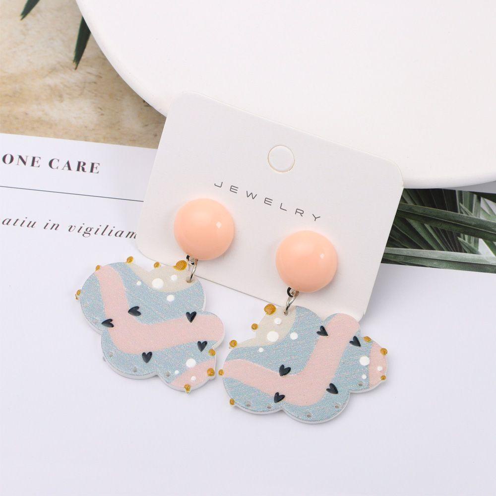 Bông Tai Hình Hoa / Cầu Vồng Họa Tiết Hoạt Hình Dễ Thương